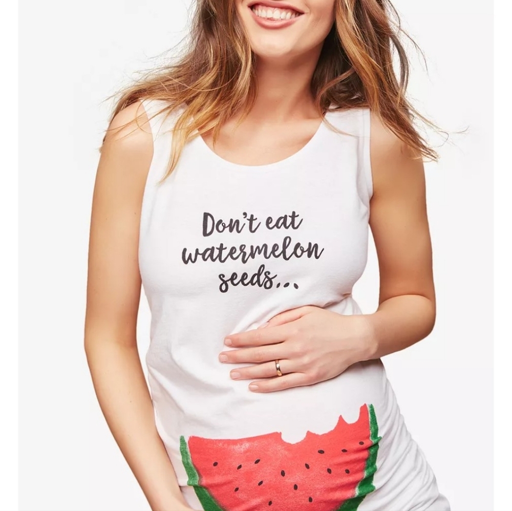Motherhood MaternityDon't Eat Watermelon Seeds Maternity Tank- Sz XL